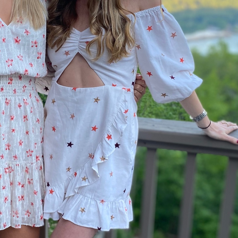 Embroidered Star Majorelle dress